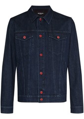 Kiton contrasting-button denim jacket