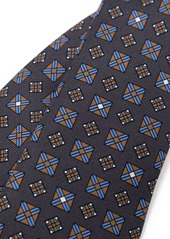Kiton geometric-print silk tie