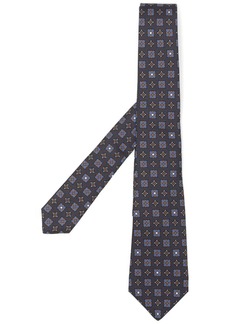 Kiton geometric-print silk tie
