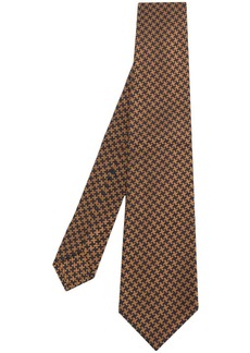 Kiton houndstooth-jacquard silk tie