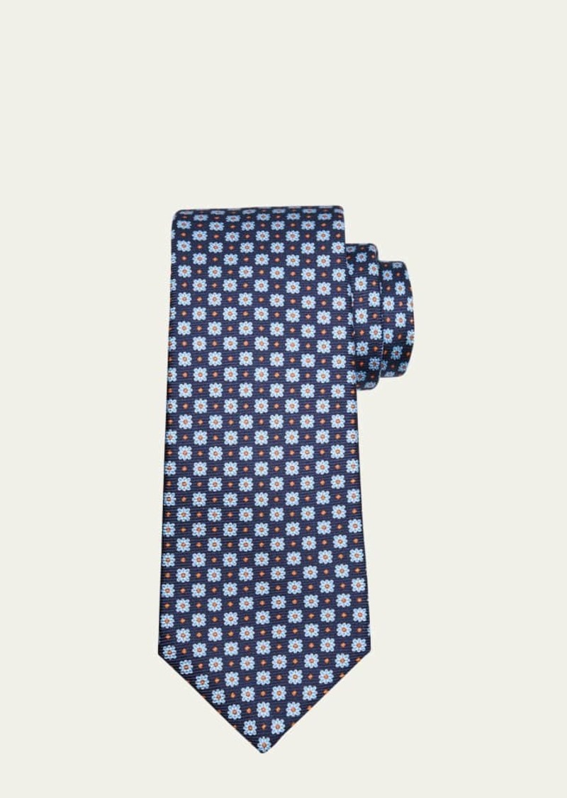 Kiton Men's 7-Fold Mini Floral Silk Tie