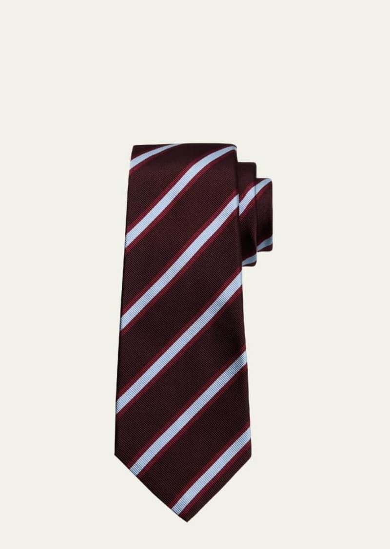 Kiton Men's 7-Fold Multi-Stripe Silk Tie