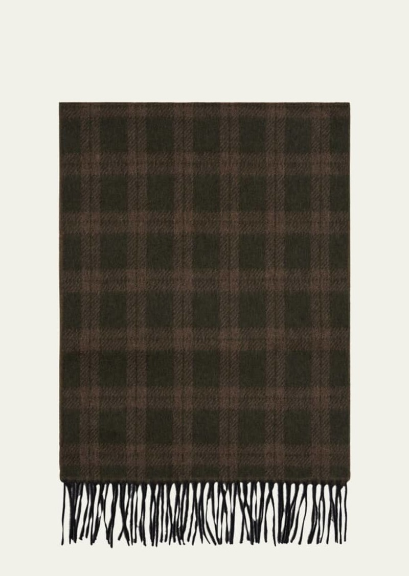 Kiton Men's Cashmere Check Scarf