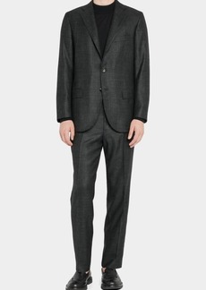 Kiton Men's Cashmere-Silk Plaid Suit Jacket