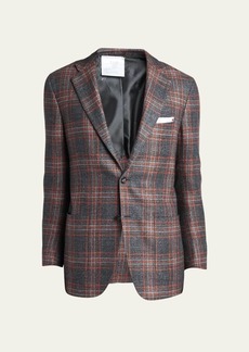 Kiton Men's Check Cashmere-Blend Sport Jacket