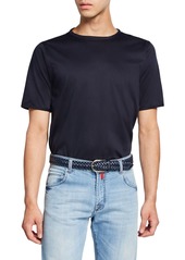 Kiton Men's Crewneck Short-Sleeve Cotton T-Shirt  Navy