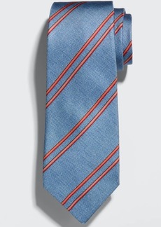 Kiton Men's Double Stripe SIlk Tie
