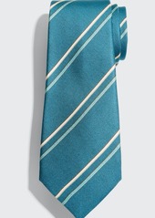 Kiton Men's Double Stripe Silk Tie