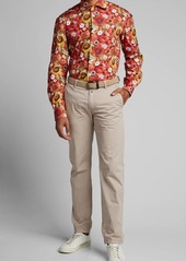 Kiton Men's Floral Cotton Sport Shirt
