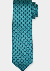Kiton Men's Floral-Print Silk Tie