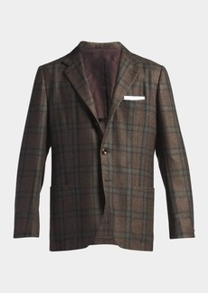 Kiton Men's Houndstooth Cashmere-Wool Sport Coat