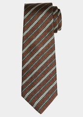 Kiton Men's Multi-Stripe Silk Tie