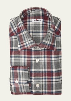 Kiton Men's Plaid Flannel Casual Button-Down Shirt