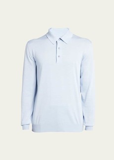 Kiton Men's Silk-Cashmere Blend Polo Sweater