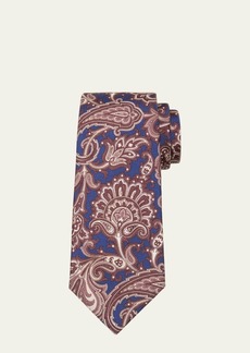 Kiton Men's Silk Foulard Paisley-Print Tie