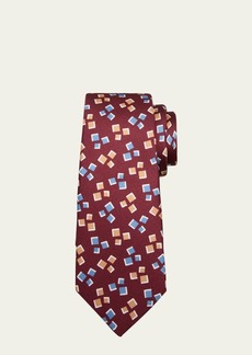 Kiton Men's Silk Mini Square-Print Tie