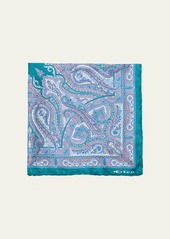 Kiton Men's Silk Paisley Pocket Square