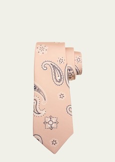 Kiton Men's Silk Paisley-Print Tie