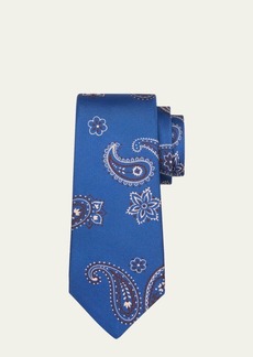 Kiton Men's Silk Paisley-Print Tie