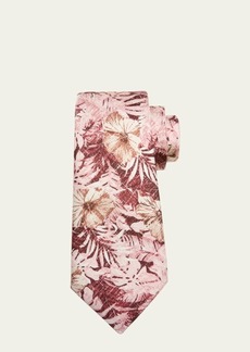 Kiton Men's Silk Tropical-Print Tie