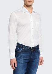 Kiton Men's Solid Jersey Long-Sleeve Sport Shirt