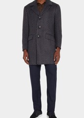 Kiton Men's Tricolor Diamond-Weave Topcoat