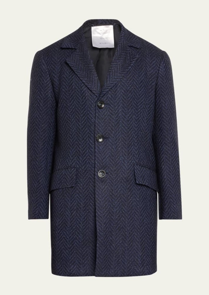 Kiton Men's Ugo Herringbone Topcoat