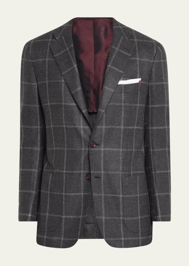 Kiton Men's Windowpane Sport Coat