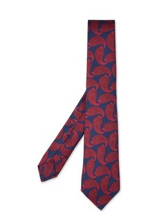 KITON Royal Blue Tie With Paisley Pattern