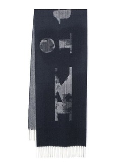 KITON Scarf With Fringes and Inlaid Logo