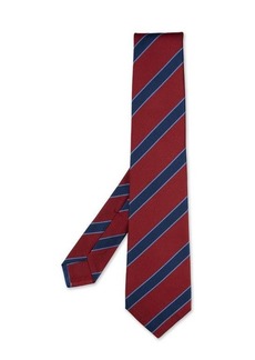 KITON Silk Tie With Blue Stripes