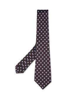 KITON Silk Tie With Micro Floral Pattern