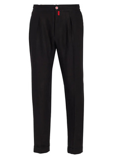 Kiton Linen Pleated Suit Pants