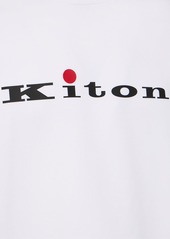 Kiton Logo Cotton Crewneck Sweatshirt