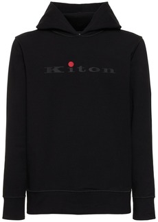 Kiton Logo Cotton Hooded Sweatshirt