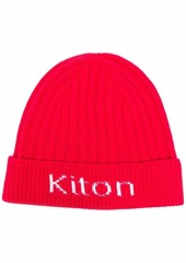 Kiton logo-print cashmere beanie