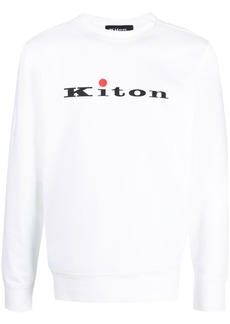 Kiton logo-print cotton sweatshirt