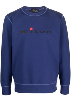 Kiton logo-print crew neck sweatshirt