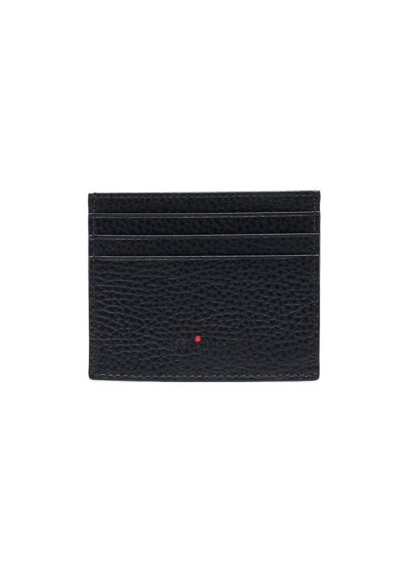 Kiton logo-print leather cardholder