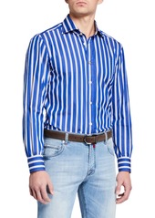 Kiton Men's Double Stripe Dress Shirt