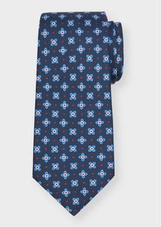 Kiton Men's Floral-Print Silk Tie