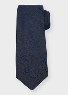 Kiton Men's Tonal Paisley Silk Tie