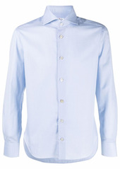 Kiton micro-weave twill cotton shirt