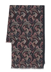 Kiton paisley-print frayed-trim scarf