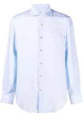 Kiton spread collar linen shirt