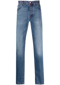 Kiton straight-leg washed-denim jeans
