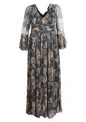 Kiyonna Gilded Glamour Long-Sleeve Evening Gown