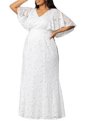 Kiyonna Clarissa Flutter Sleeve Lace Wedding Gown