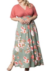 Kiyonna Havana Mixed Media Floral Maxi Dress