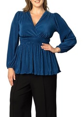 Kiyonna Plissé Puff Shoulder Top